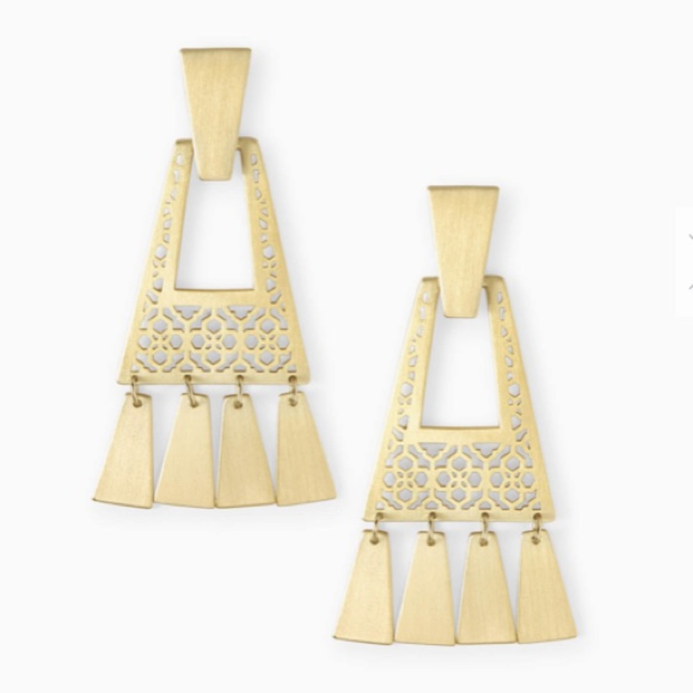 Kendra Scott Kase Fringe Earrings Gold - Picture 1 of 6
